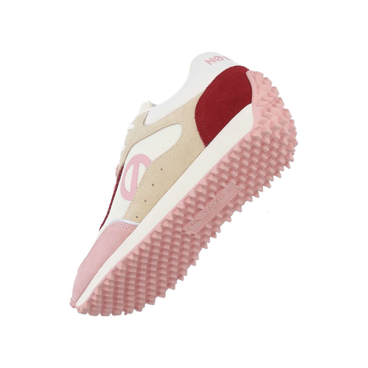PUNKY JOGGER W - KNIT/SUEDE/SUED - BIANCO SPORCO/ROSA/ROSSO